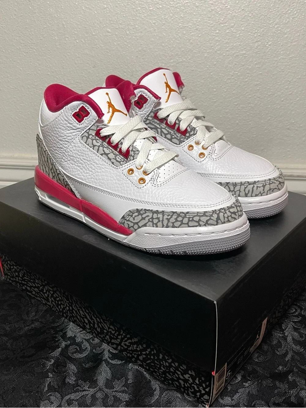 Air Jordan 3 Retro Cardinal Red GS Size 5Y – BRAND NEW With Box